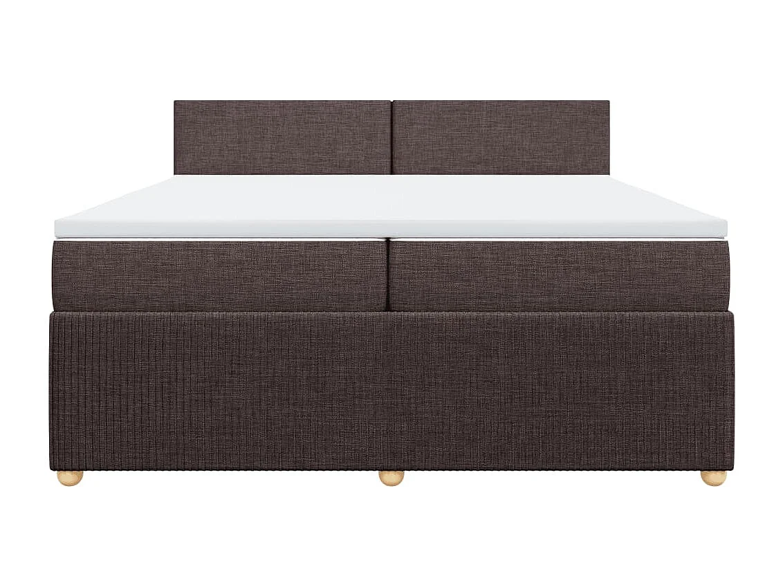 Cama com molas/colchão 200x200 cm tecido castanho-escuro
