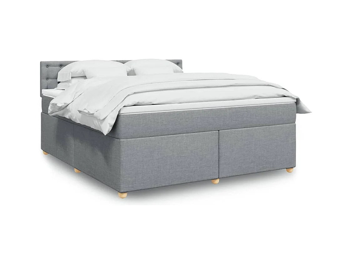 Sommier à lattes de lit avec matelas Gris clair 180x200cm Tissu