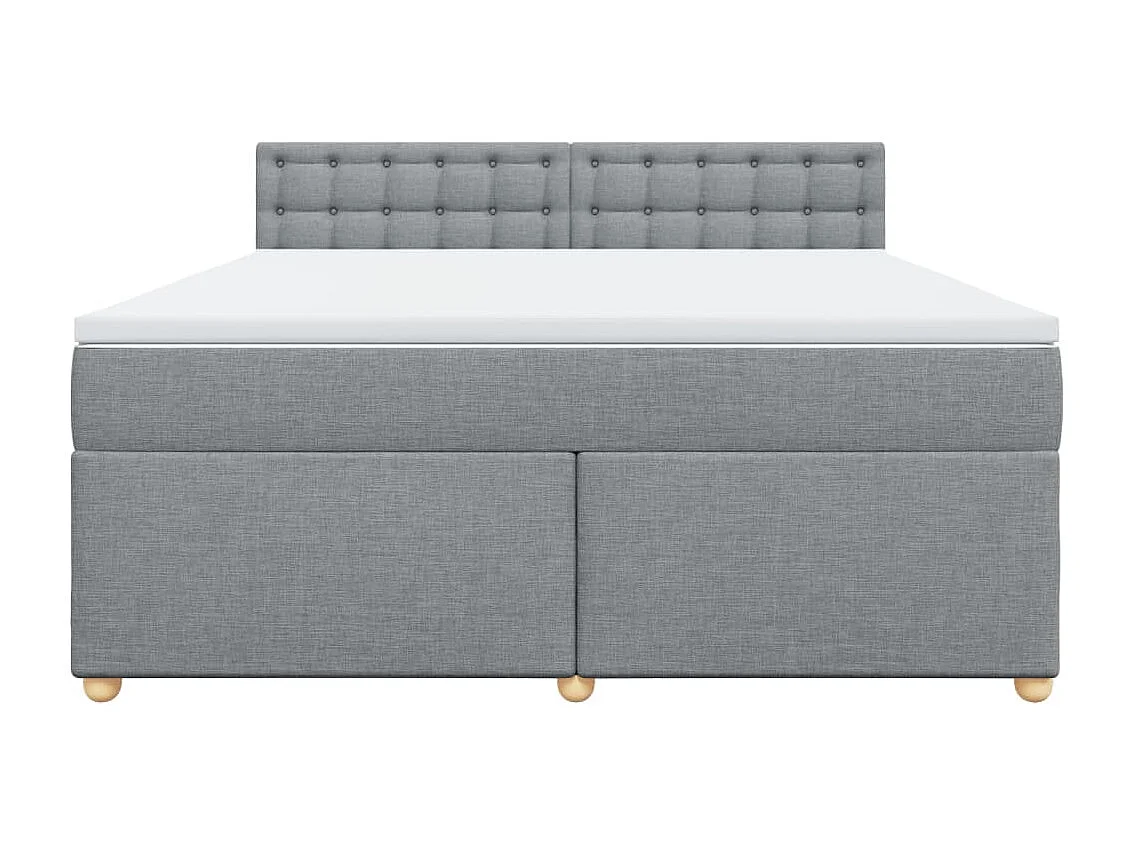 Sommier à lattes de lit avec matelas Gris clair 180x200cm Tissu