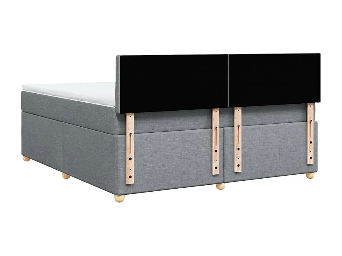 Sommier à lattes de lit avec matelas Gris clair 180x200cm Tissu