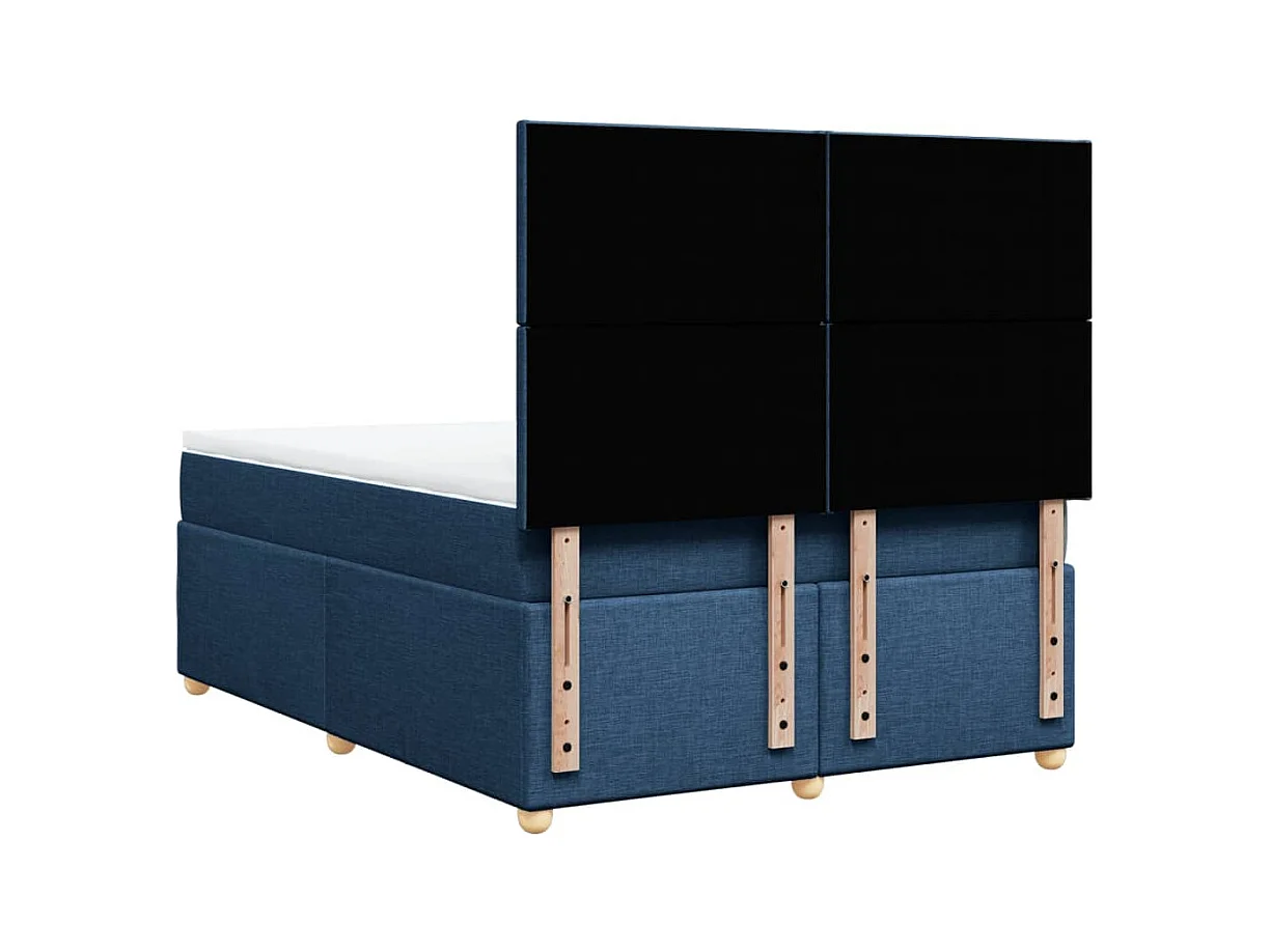 Sommier à lattes de lit avec matelas Bleu 160x200 cm Tissu