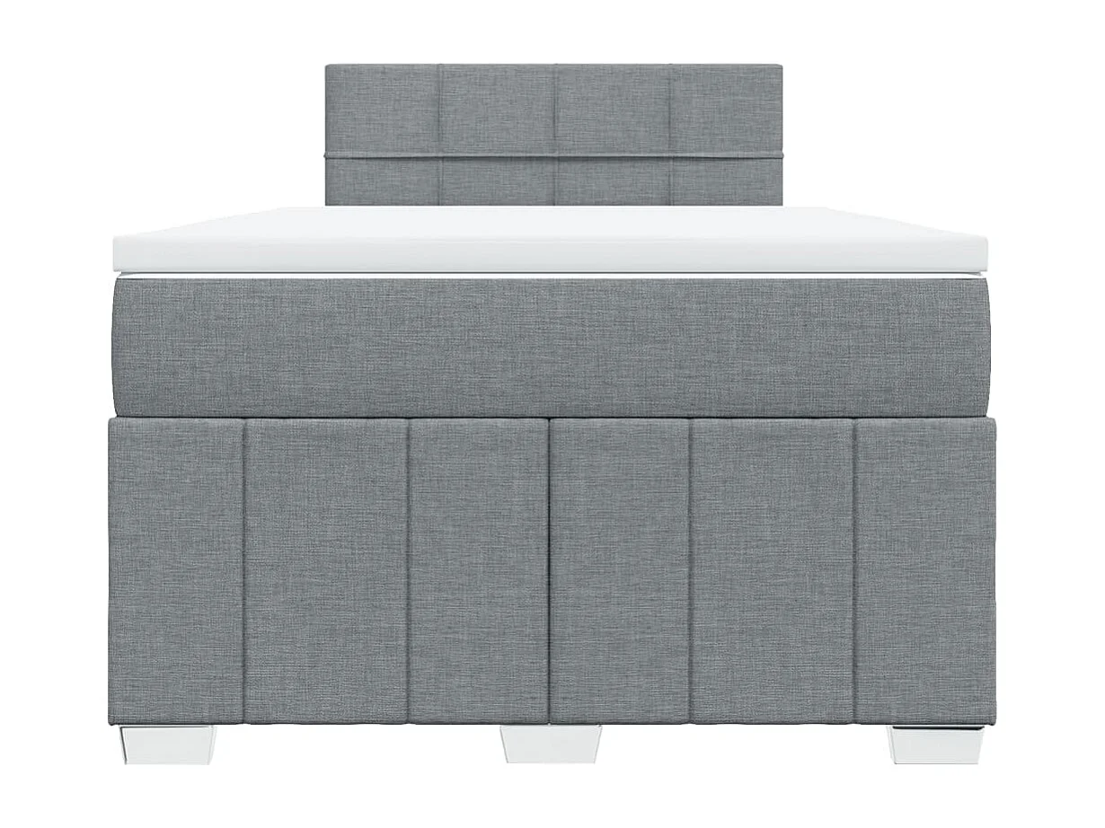 Cama box spring con colchón tela gris claro 120x190 cm