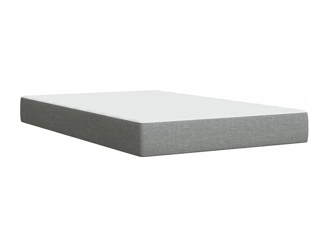 Cama box spring con colchón tela gris claro 120x190 cm