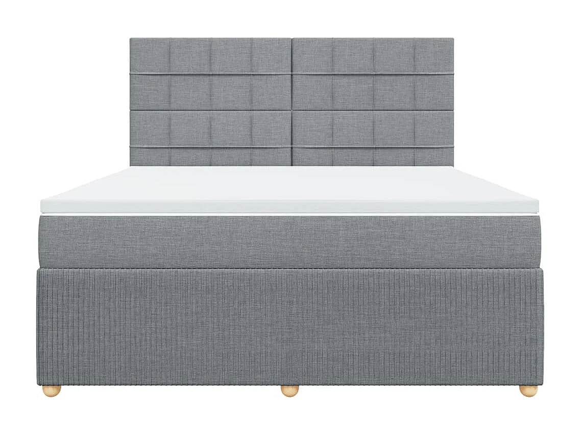 Cama com molas/colchão 180x200 cm tecido cinzento-claro