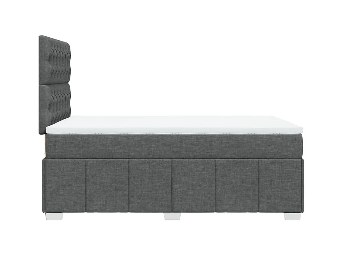 Sommier à lattes de lit avec matelas gris foncé 120x190cm tissu