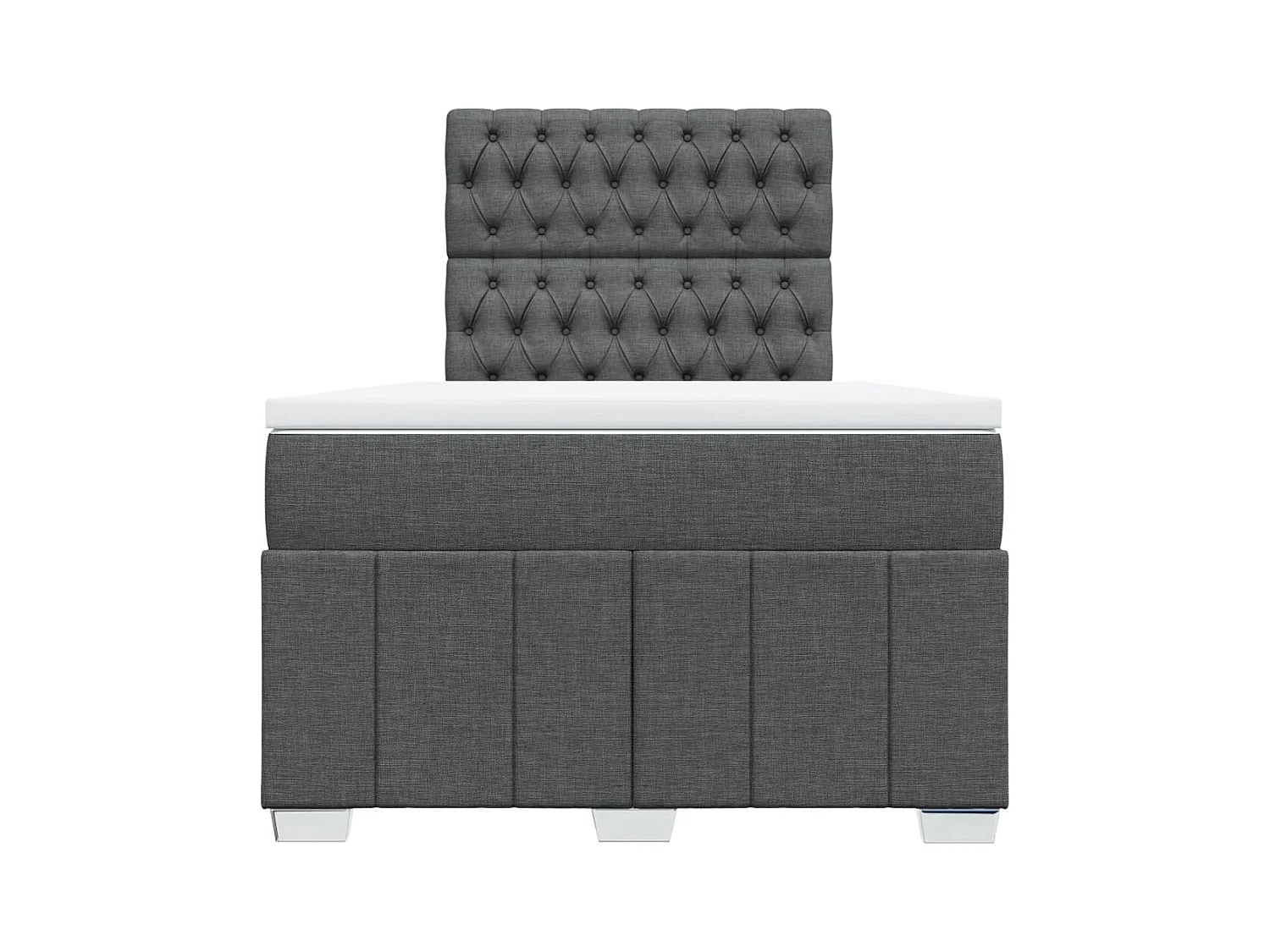 Sommier à lattes de lit avec matelas gris foncé 120x190cm tissu