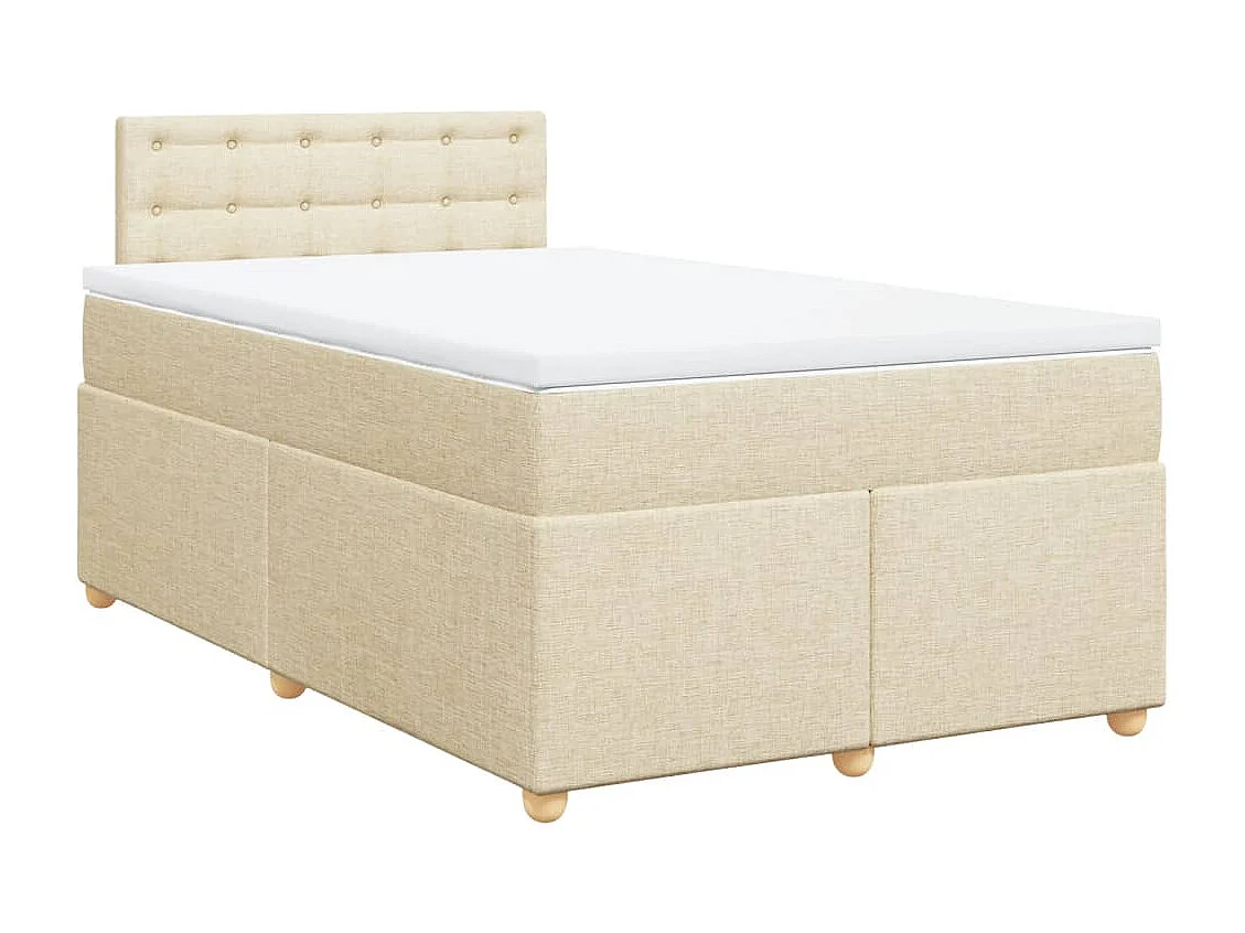 Boxspring met matras stof crèmekleurig 120x190 cm