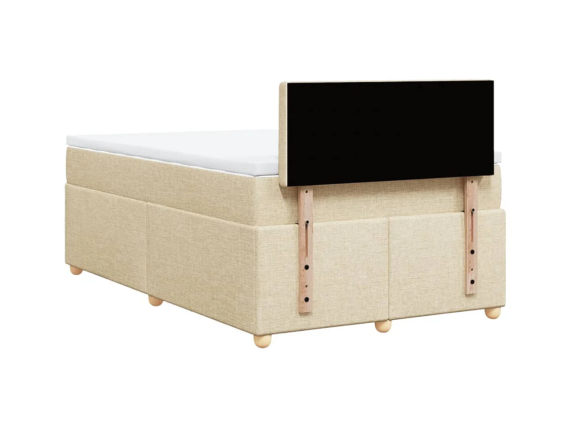 Cama boxspring com colchão 120x190 cm tecido cor creme