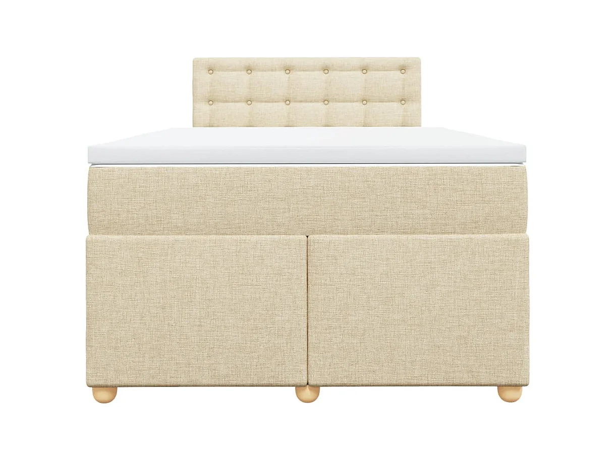 Cama boxspring com colchão 120x190 cm tecido cor creme