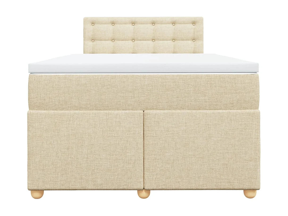Sommier à lattes de lit avec matelas crème 120x190 cm tissu