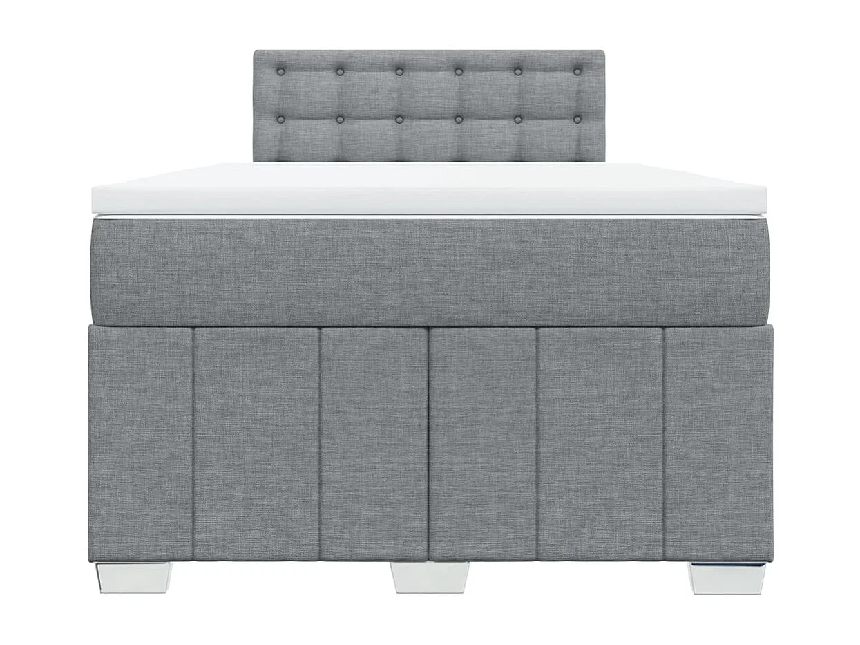 Sommier à lattes de lit avec matelas Gris clair 120x200cm Tissu