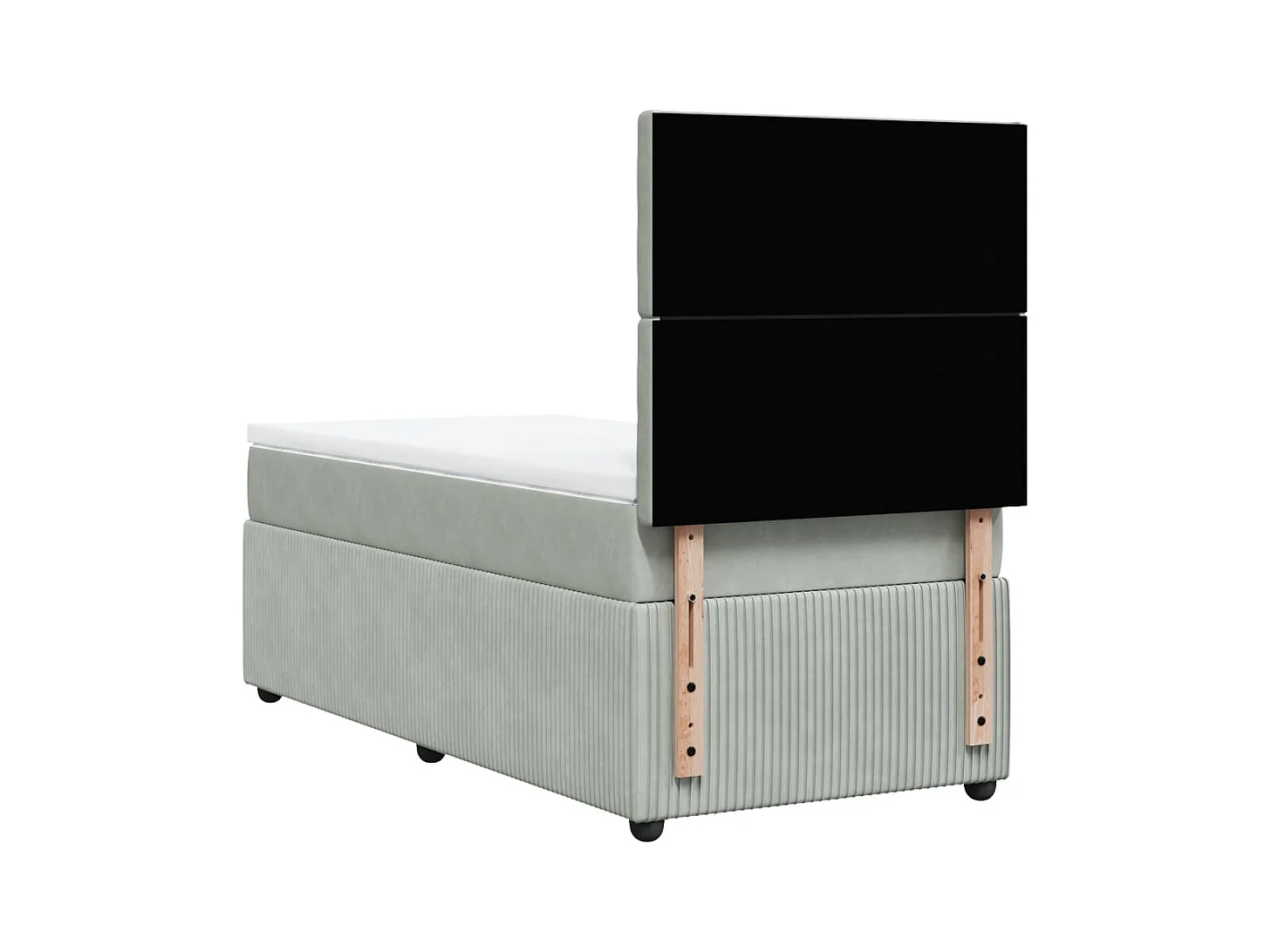 Sommier à lattes de lit et matelas Gris clair 90x200 cm Velours