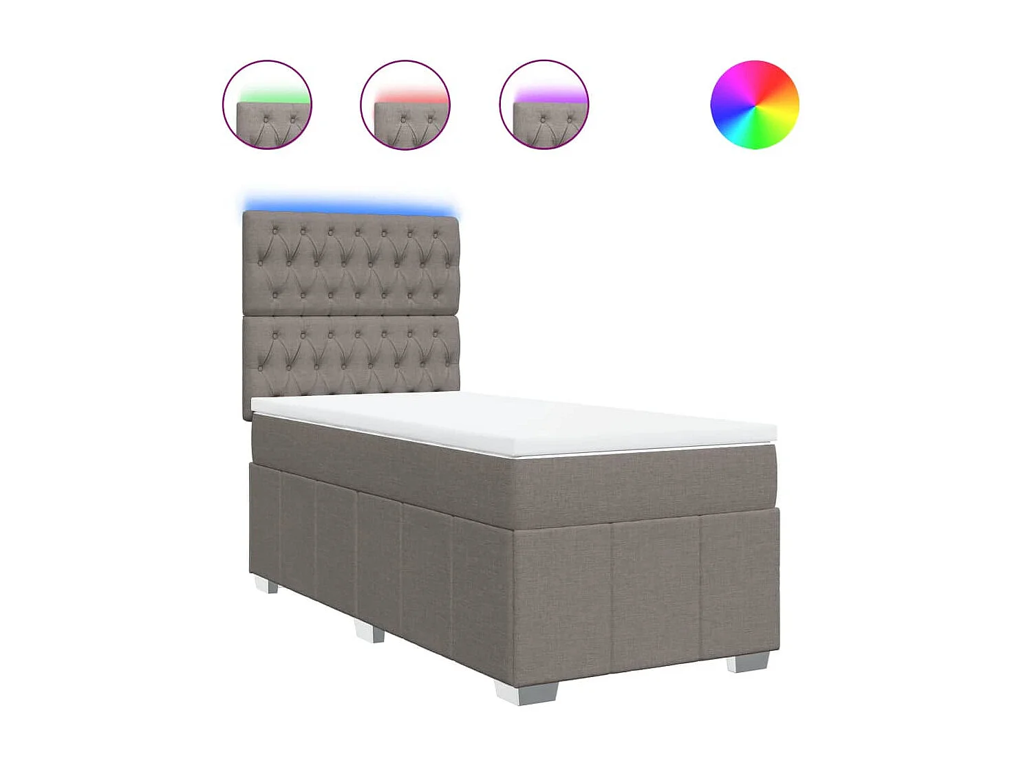 Sommier à lattes de lit avec matelas Taupe 100x200 cm Tissu