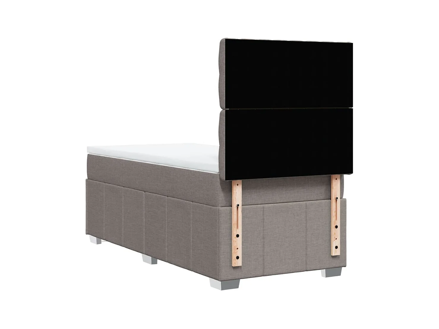 Sommier à lattes de lit avec matelas Taupe 100x200 cm Tissu
