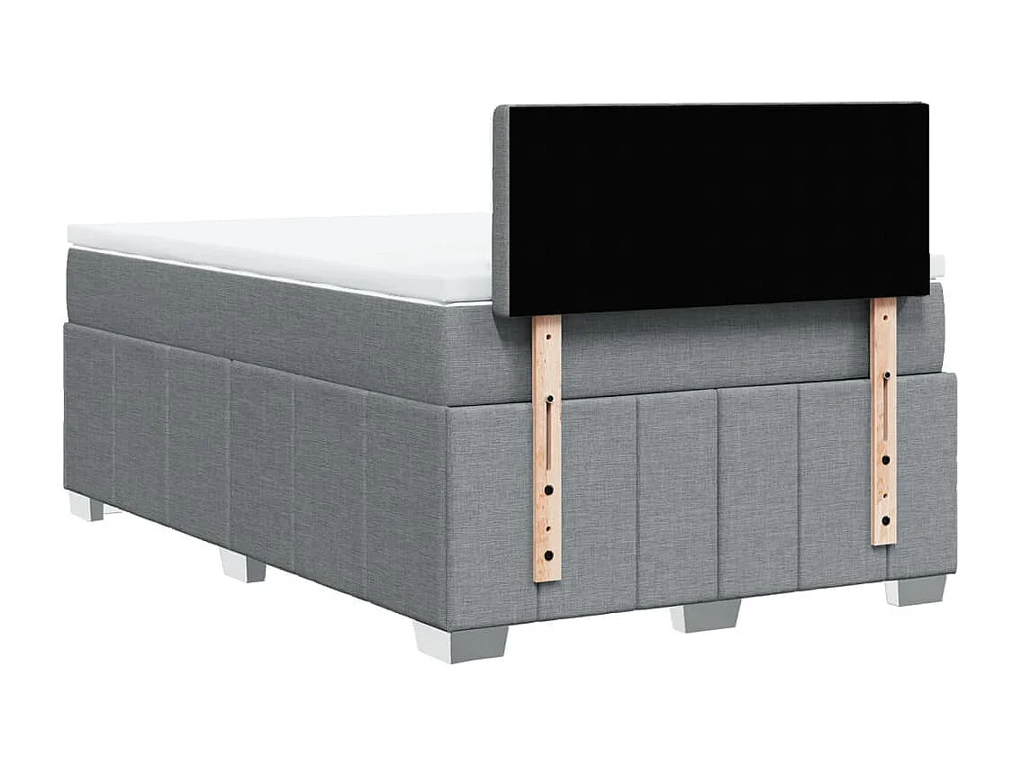 Cama boxspring com colchão 120x190 cm tecido cinzento-claro