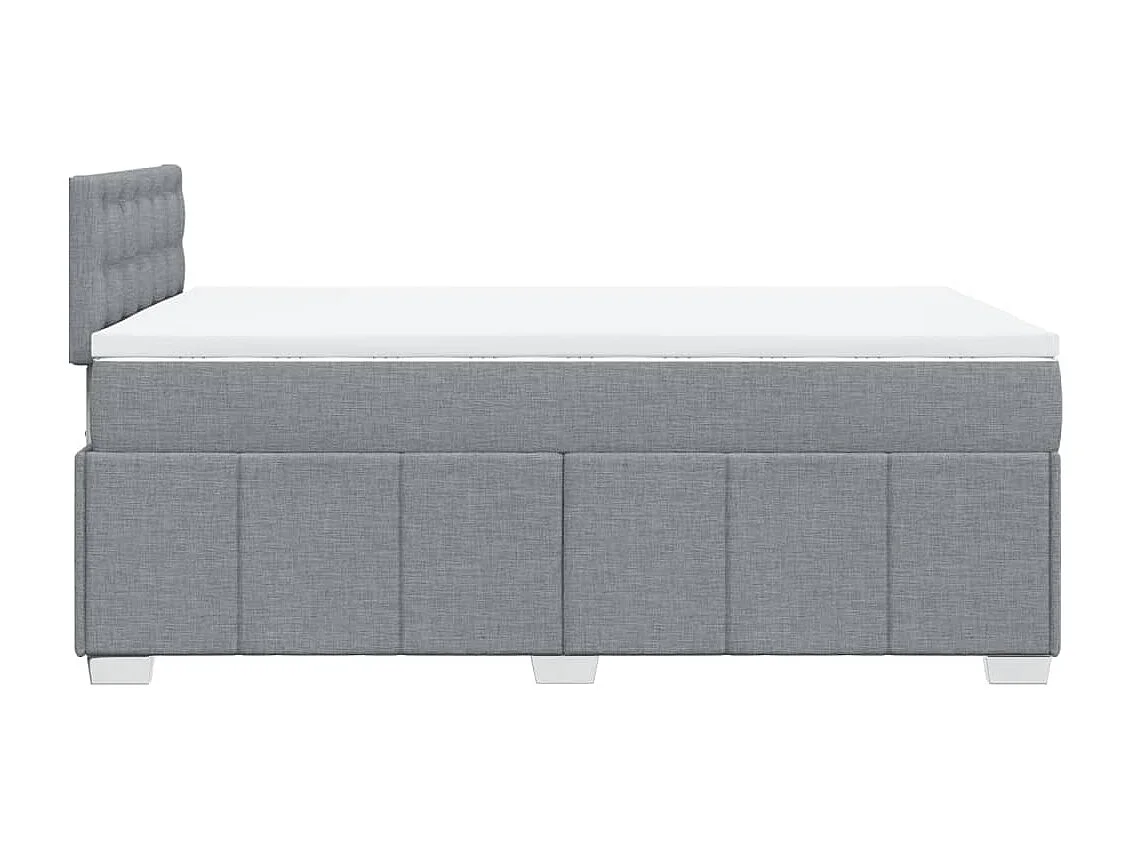 Cama boxspring com colchão 120x190 cm tecido cinzento-claro