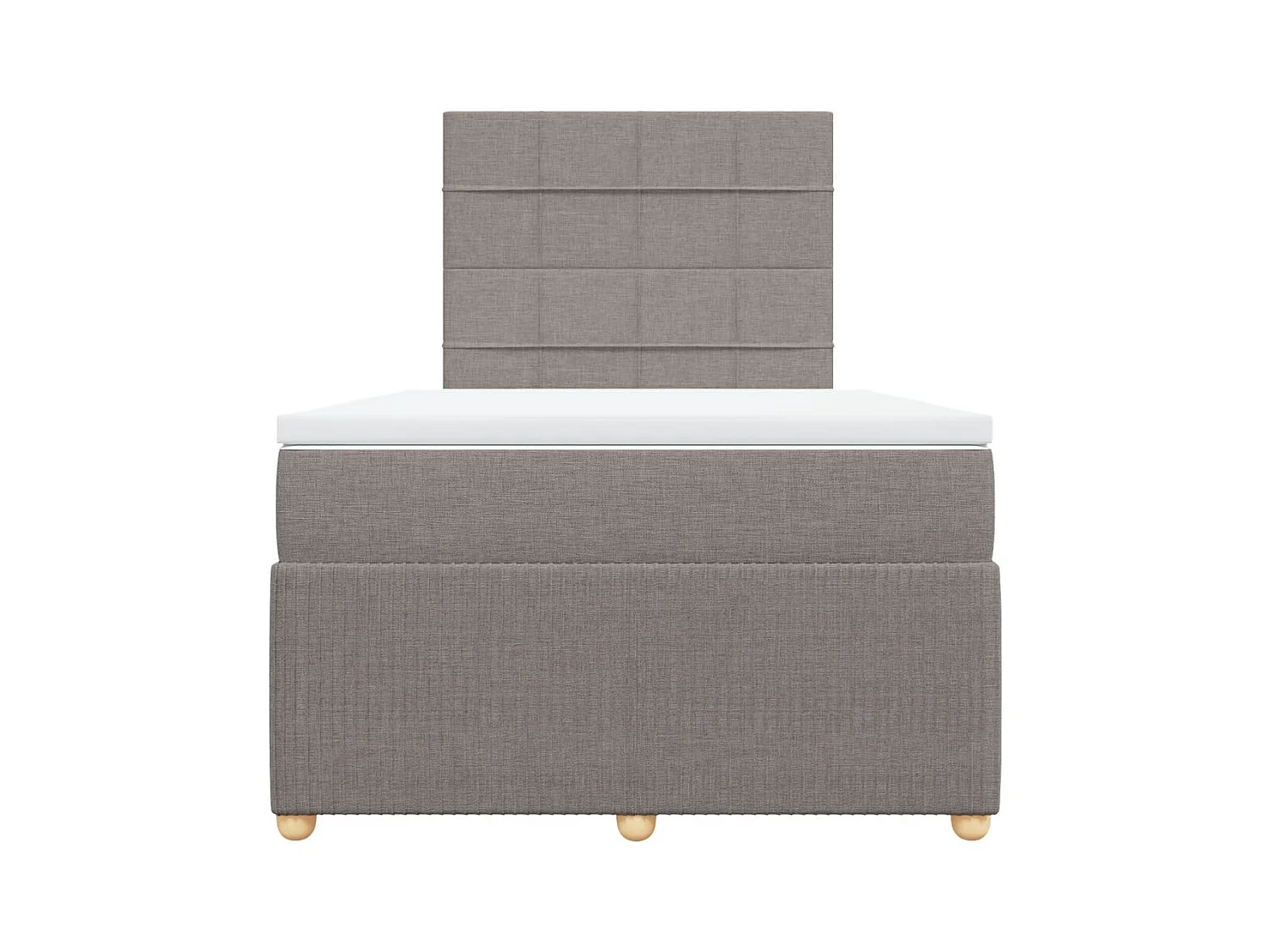 Cama boxspring c/ colchão 120x190cm tecido castanho-acinzentado