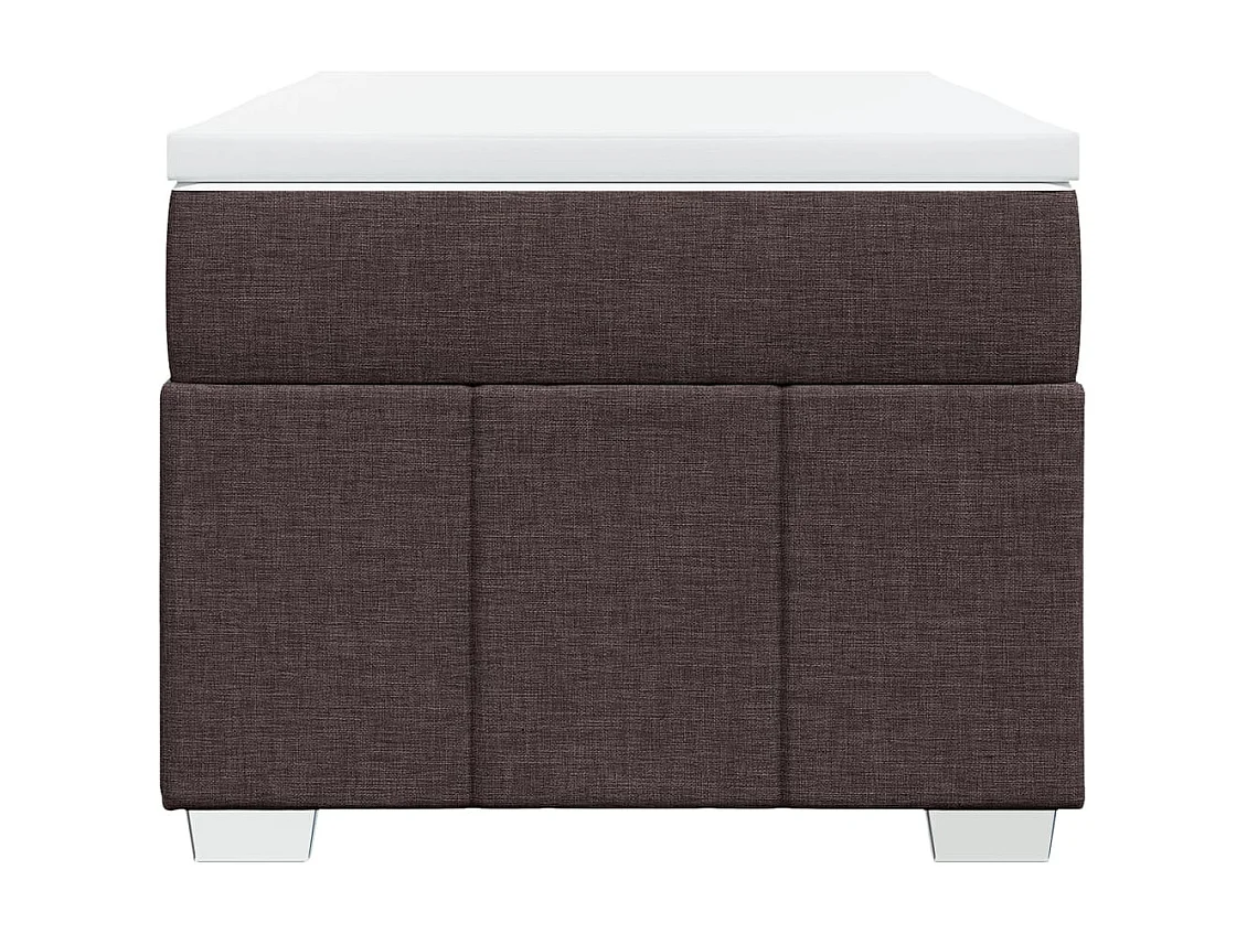 Cama com molas/colchão 100x200 cm tecido castanho-escuro