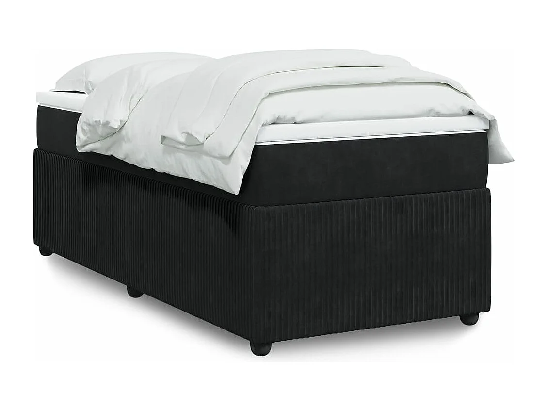 Boxspring met matras fluweel zwart 90x190 cm