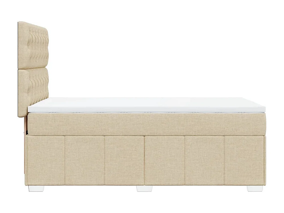 Sommier à lattes de lit avec matelas Crème 100x200 cm Tissu