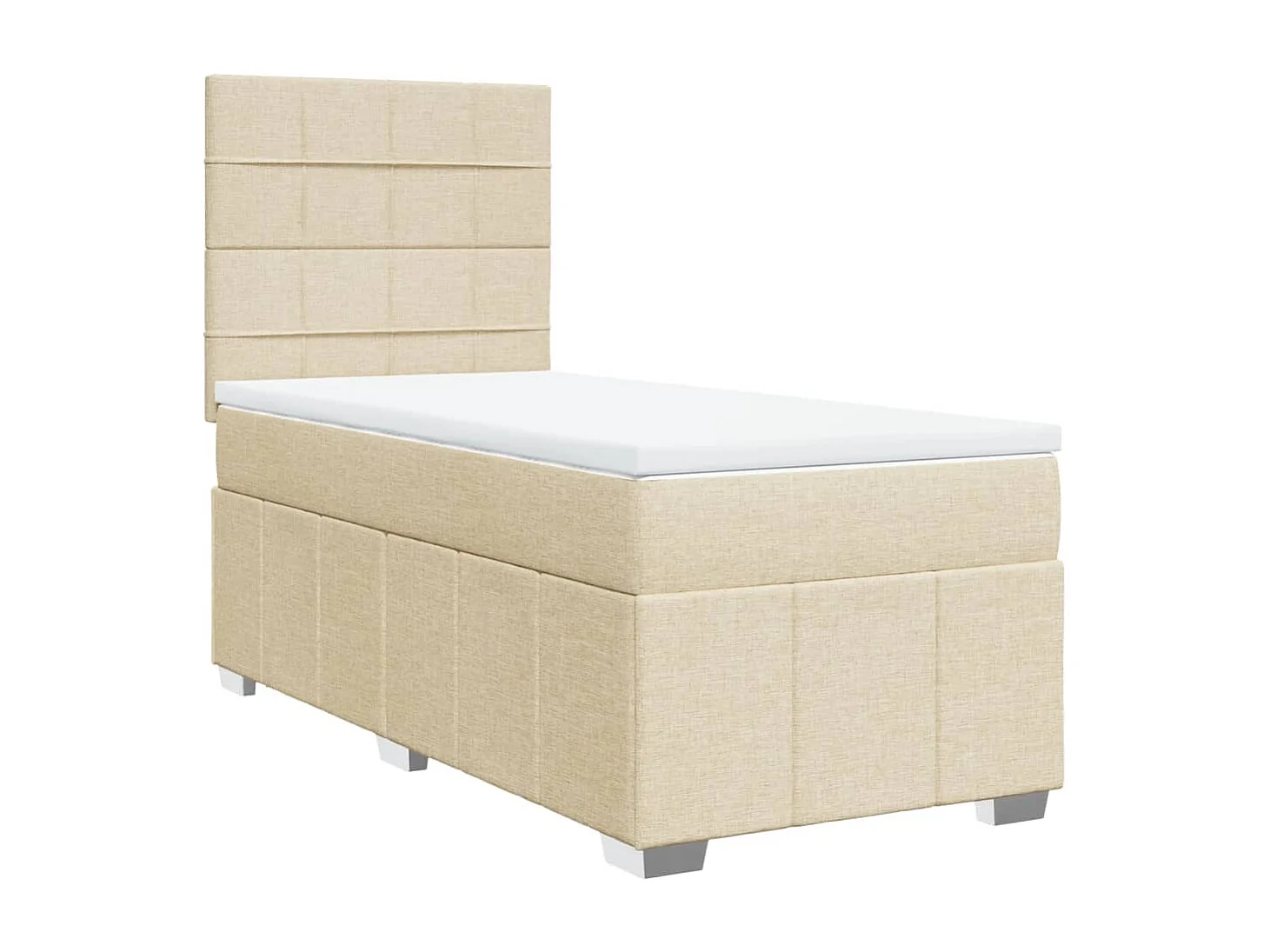 Sommier à lattes de lit avec matelas Crème 100x200 cm Tissu