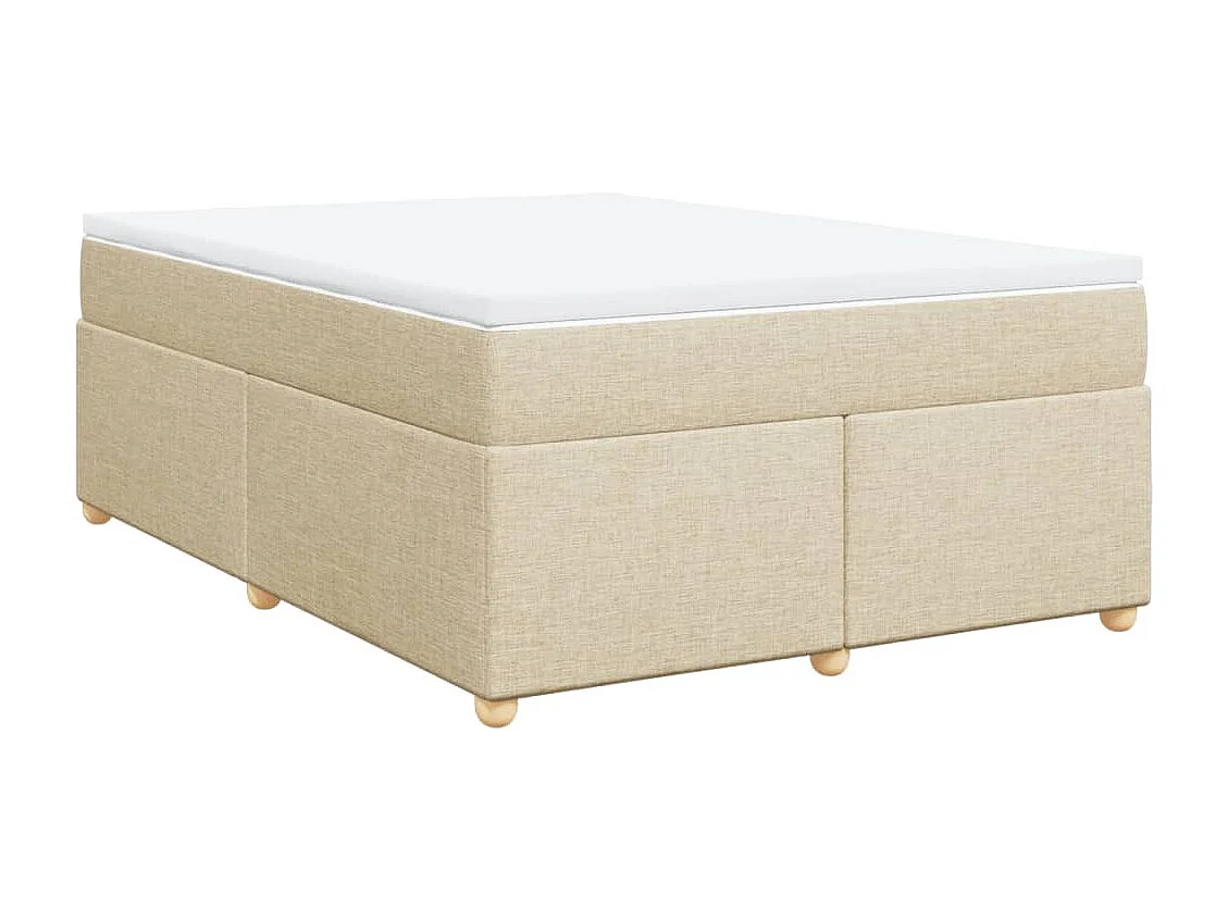 Sommier à lattes de lit avec matelas Crème 140x200 cm Tissu