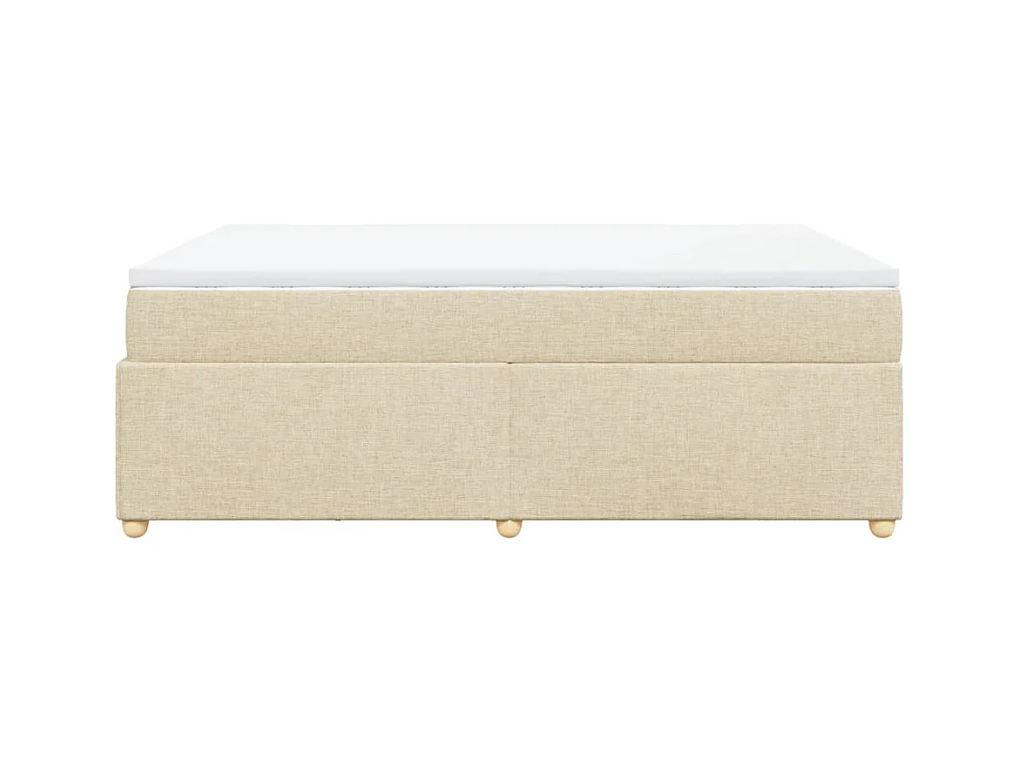 Sommier à lattes de lit avec matelas Crème 140x200 cm Tissu