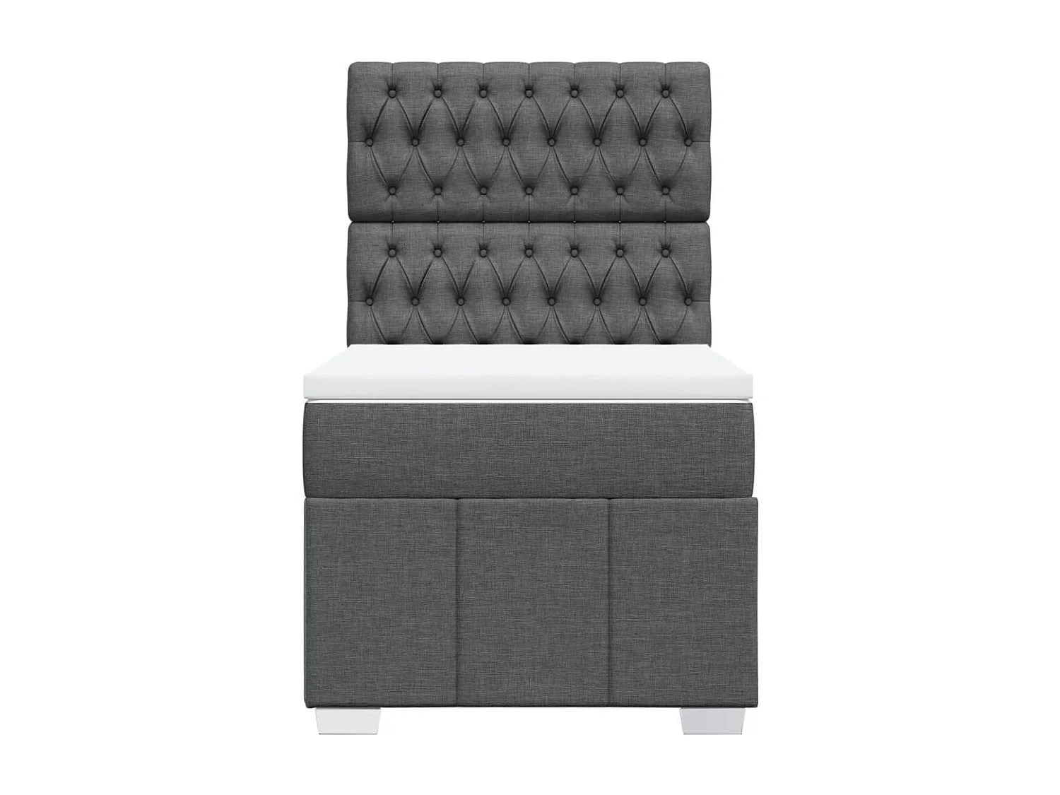 Sommier à lattes de lit avec matelas Gris foncé 90x200 cm Tissu