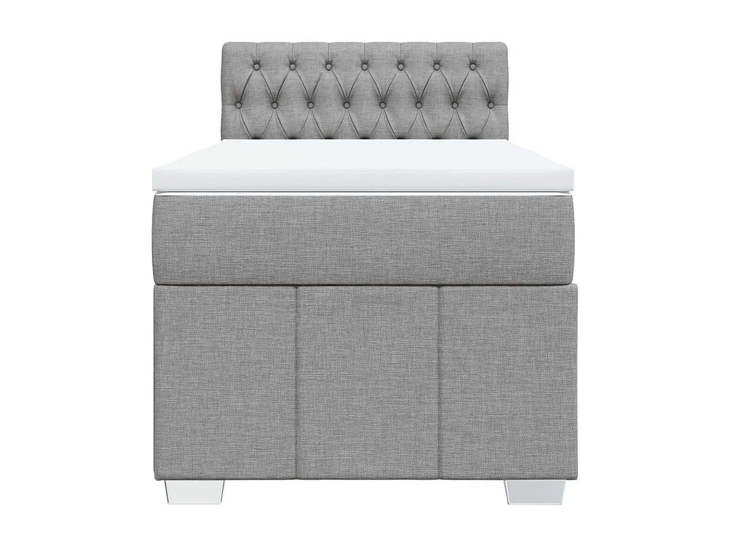 Cama com molas/colchão 80x200 cm tecido cinza-claro