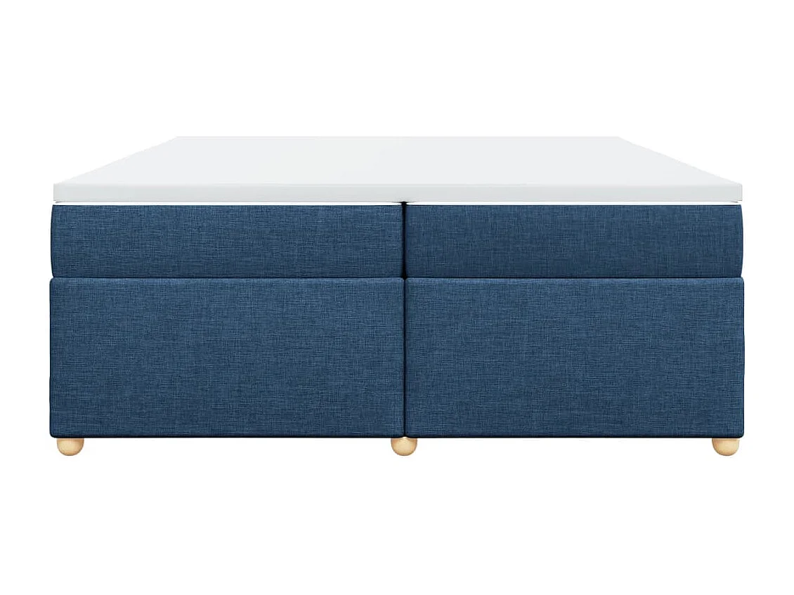 Sommier à lattes de lit avec matelas Bleu 200x200 cm Tissu