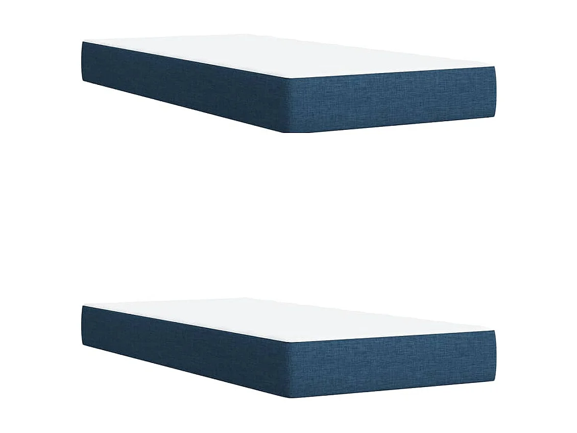 Sommier à lattes de lit avec matelas Bleu 200x200 cm Tissu