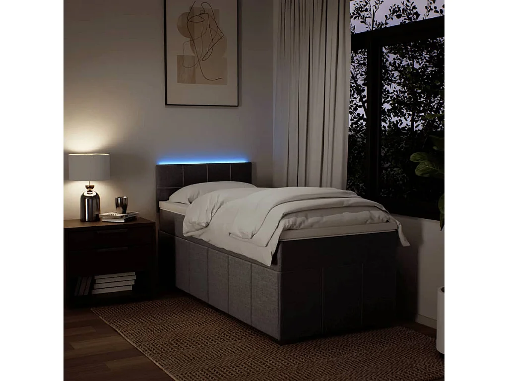 Boxspring met matras stof taupe 80x200 cm