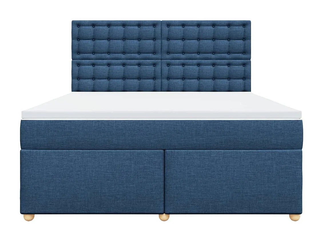 Sommier à lattes de lit avec matelas Bleu 180x200 cm Tissu