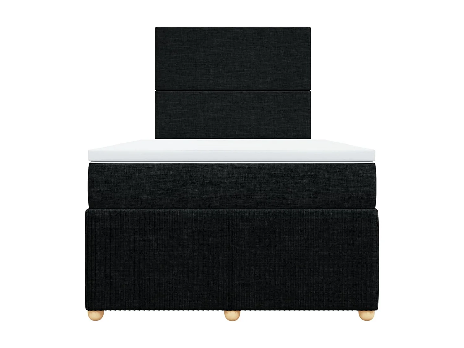 Sommier à lattes de lit avec matelas noir 120x190 cm tissu