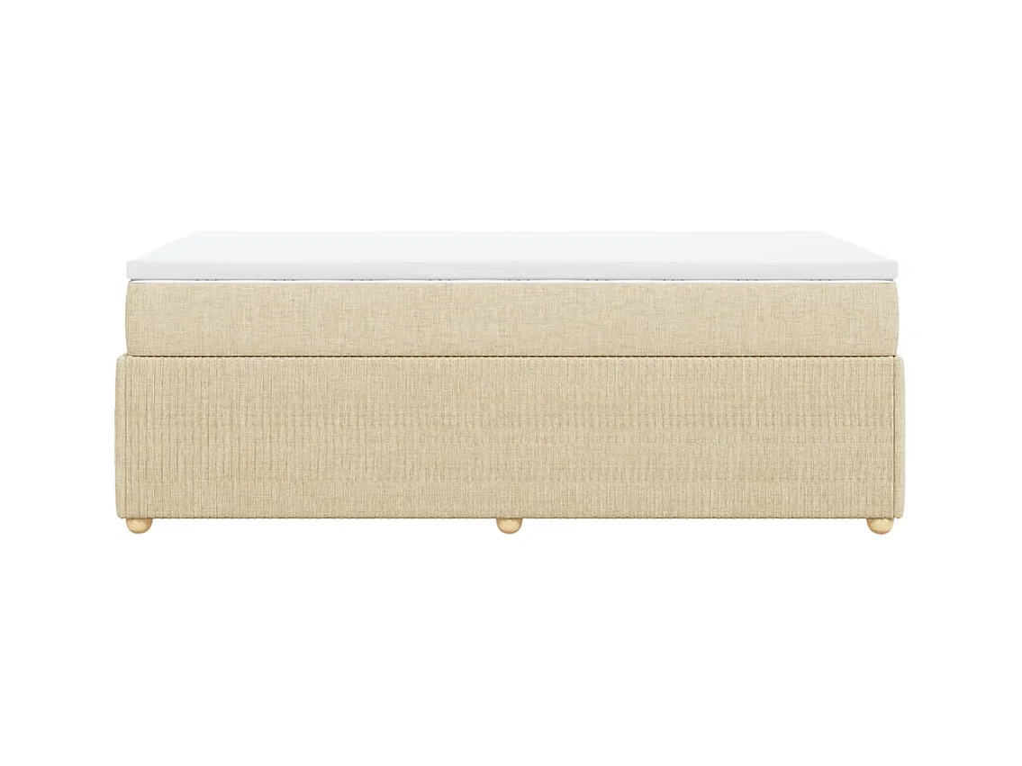 Sommier à lattes de lit avec matelas Crème 90x200 cm Tissu