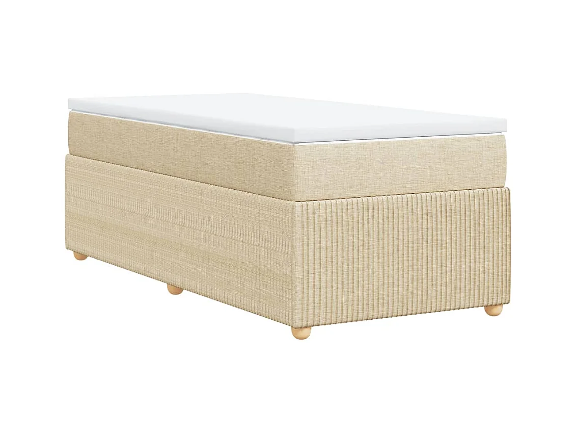 Sommier à lattes de lit avec matelas Crème 90x200 cm Tissu