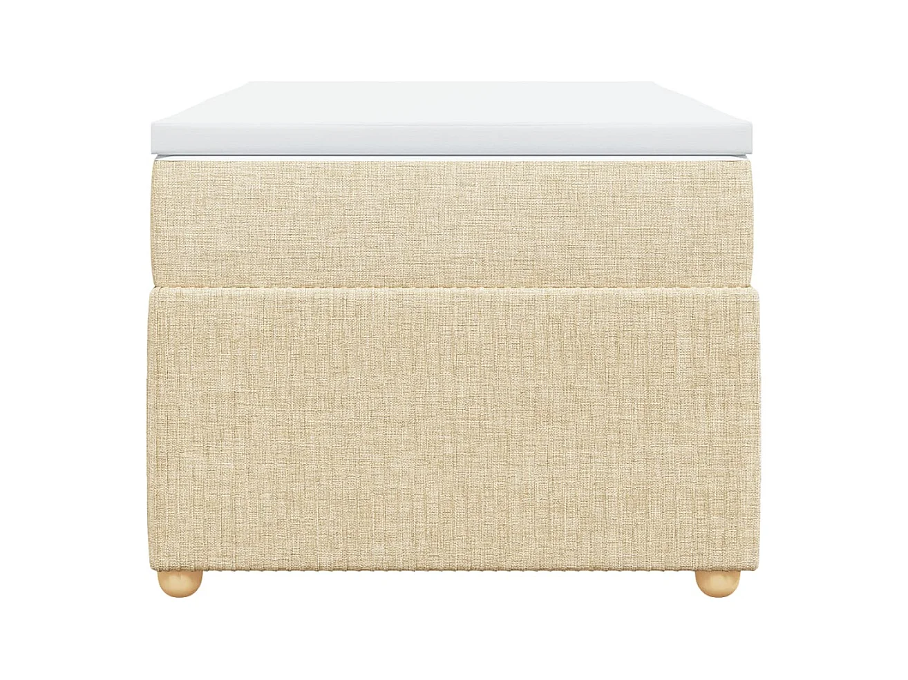 Sommier à lattes de lit avec matelas Crème 90x200 cm Tissu