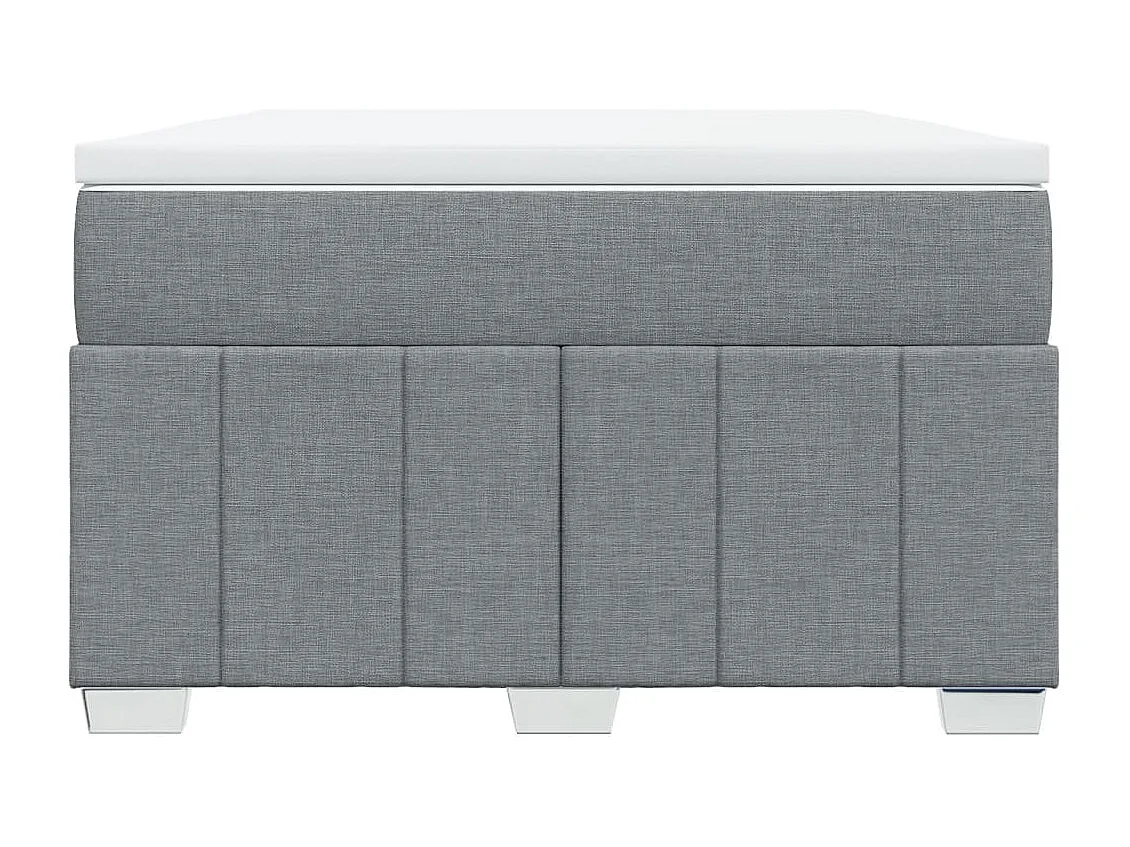 Cama box spring con colchón tela gris claro 120x190 cm