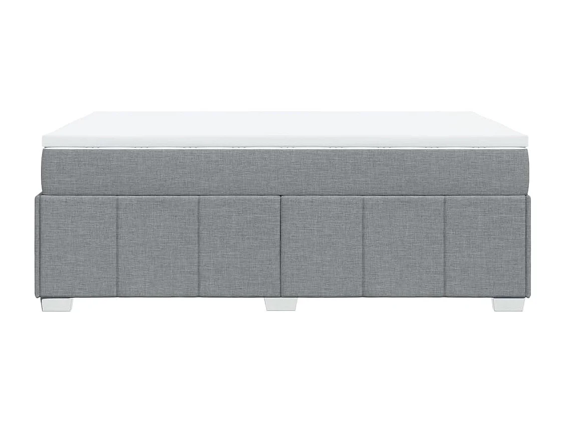 Cama box spring con colchón tela gris claro 120x190 cm