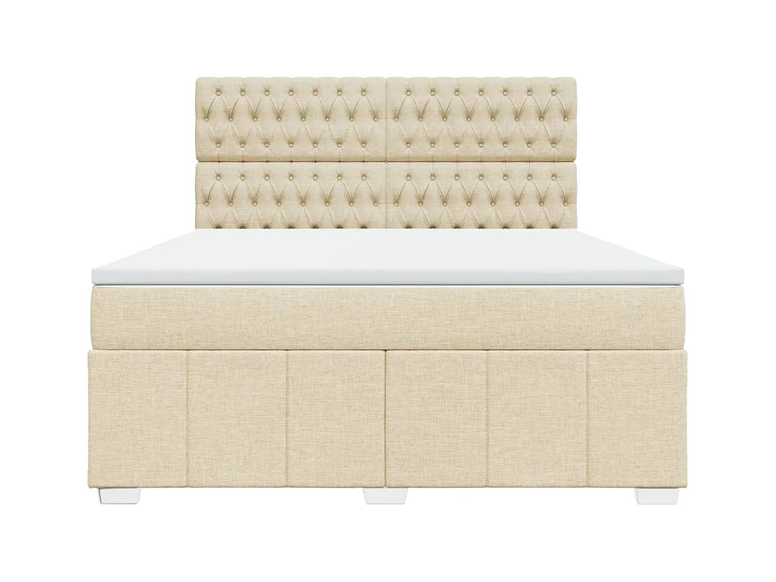 Cama com molas/colchão 180x200 cm tecido cor creme