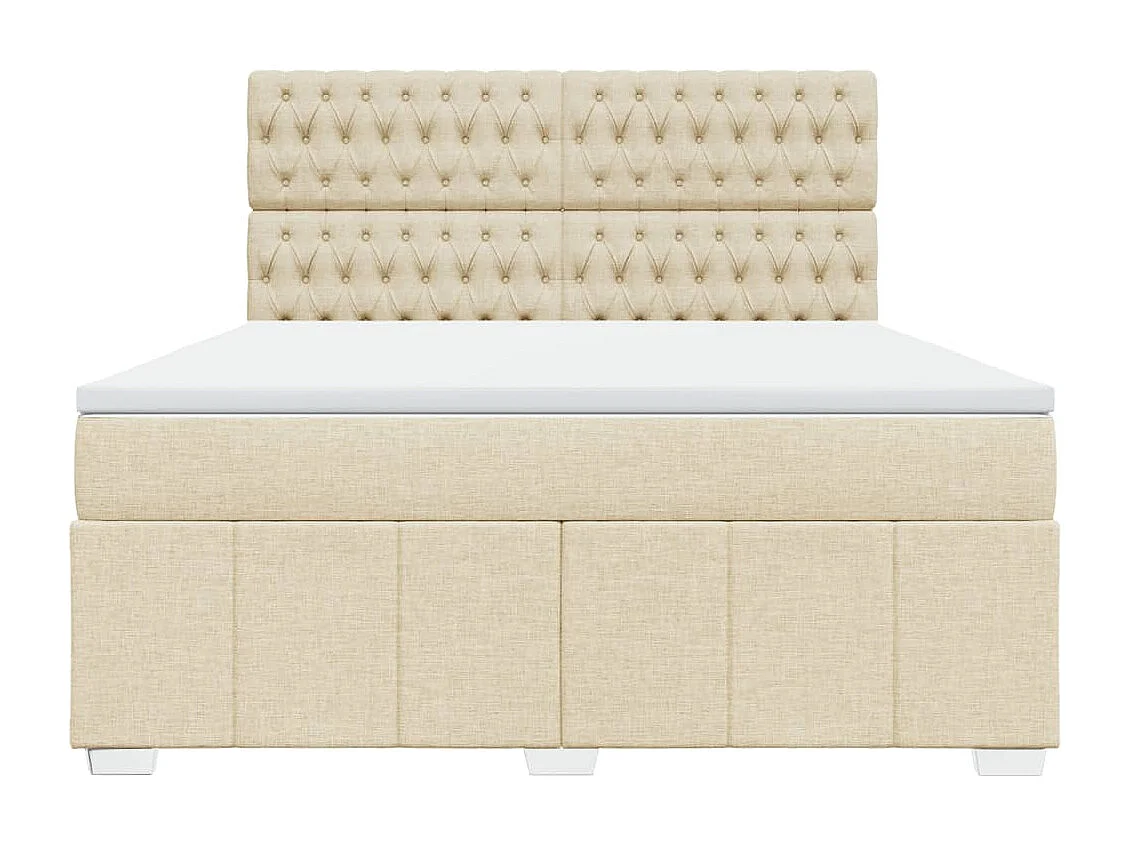 Cama com molas/colchão 180x200 cm tecido cor creme