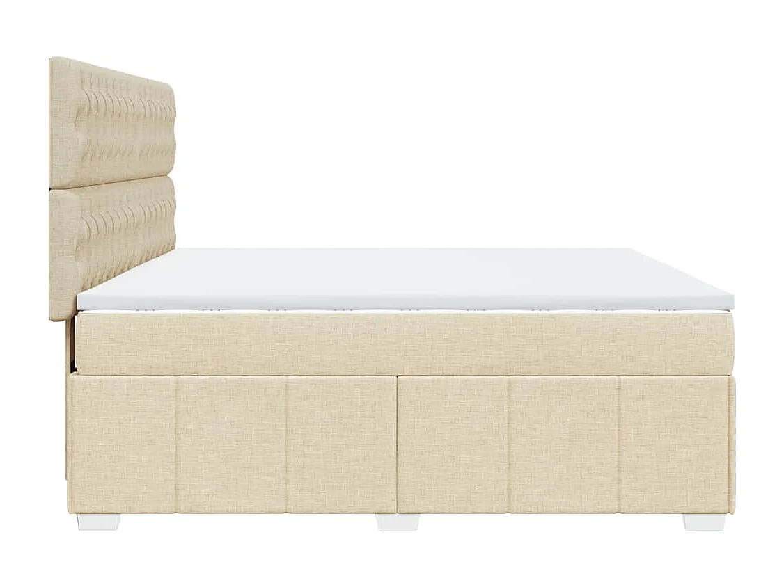 Cama com molas/colchão 180x200 cm tecido cor creme
