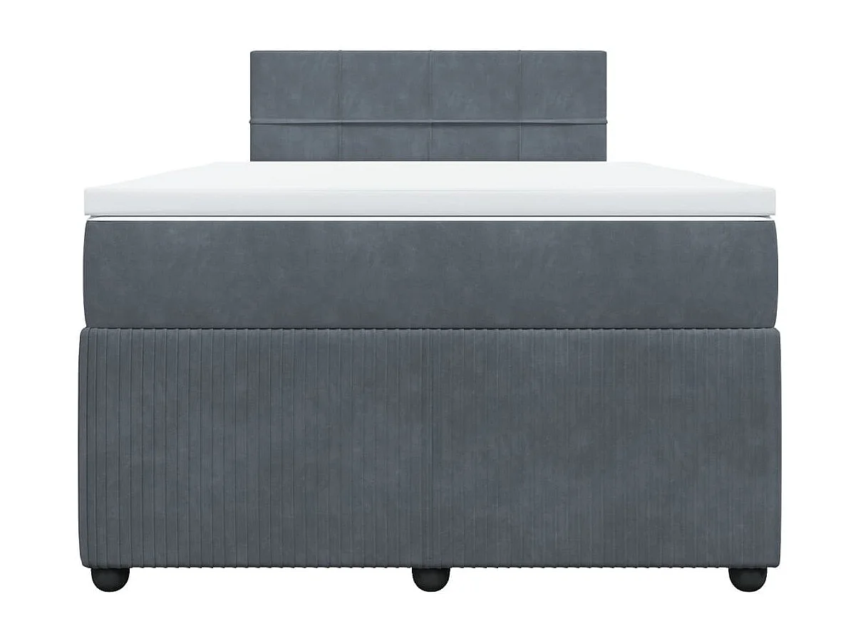 Cama boxspring com colchão 120x200 cm veludo cinzento-escuro