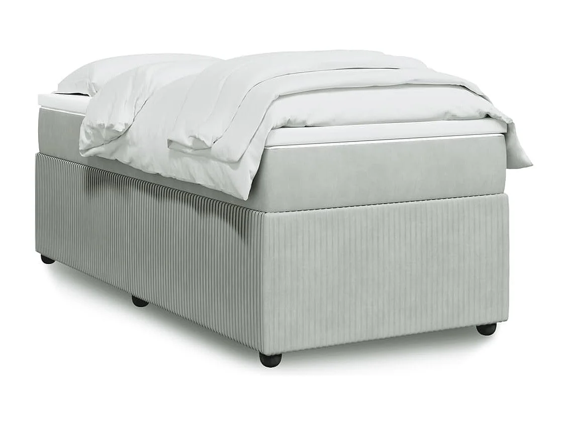 Boxspring met matras fluweel lichtgrijs 90x190 cm