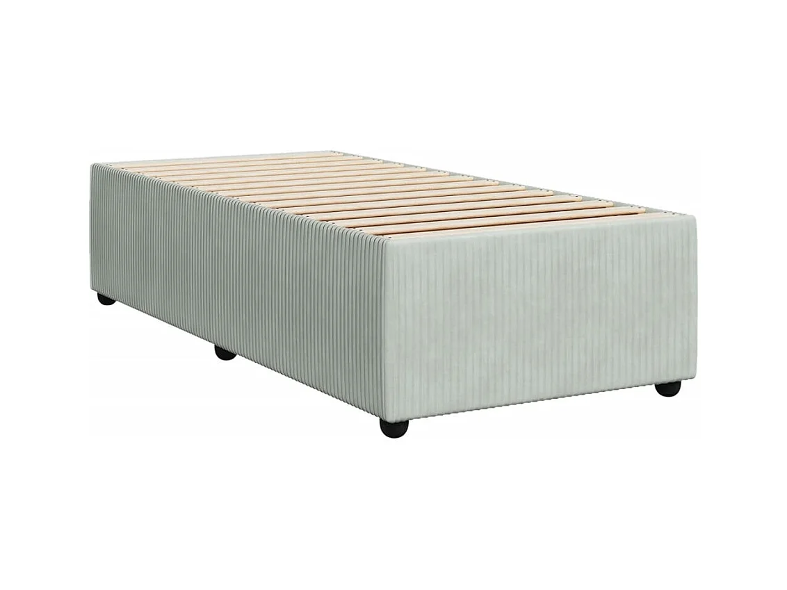 Sommier à lattes de lit et matelas Gris clair 90x190 cm Velours