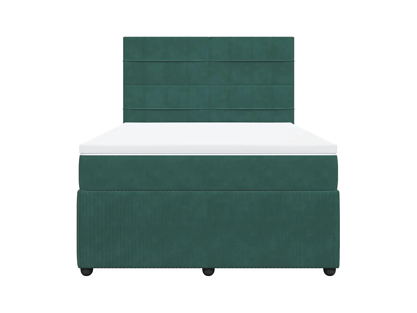 Sommier à lattes de lit et matelas Vert foncé 140x200cm Velours