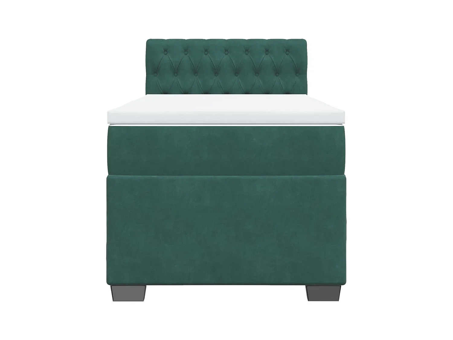 Sommier à lattes de lit avec matelas Vert foncé 90x190 cm