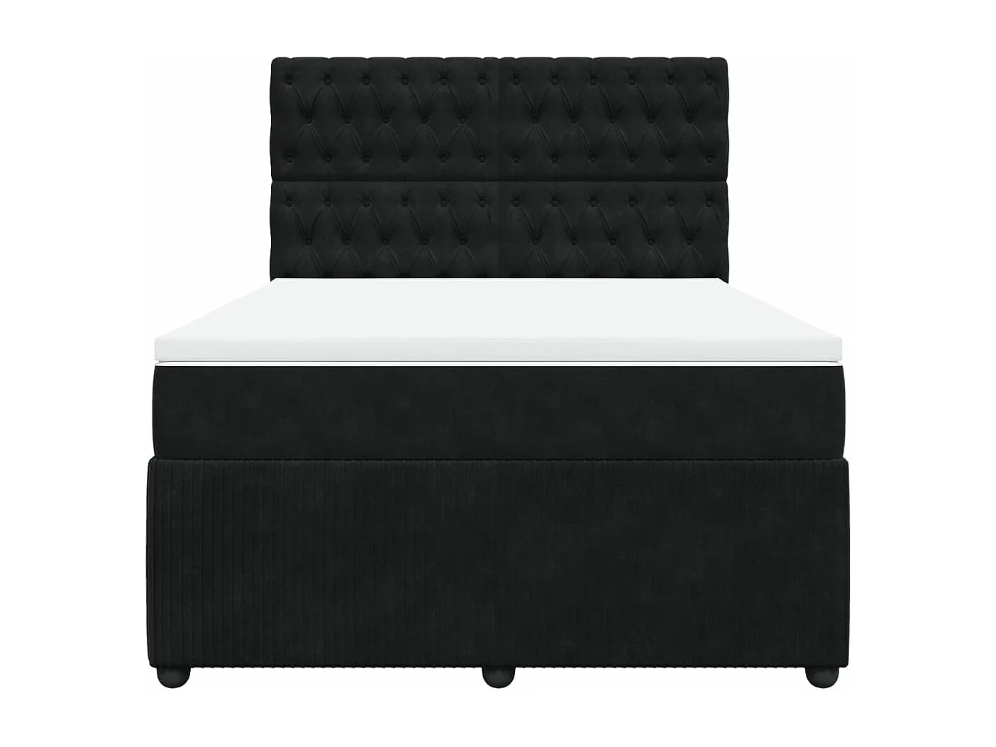 Cama com molas/colchão 140x200 cm veludo preto