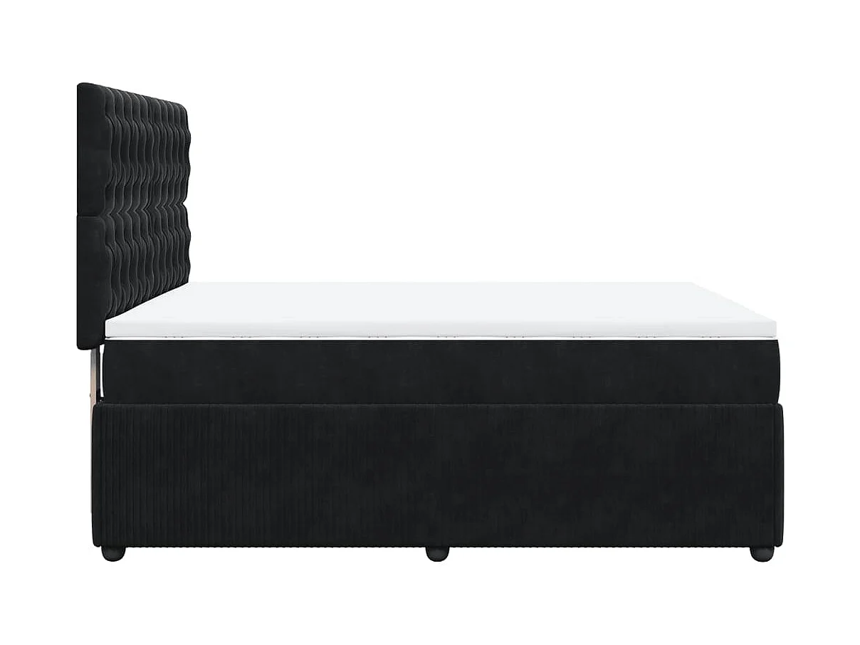 Cama com molas/colchão 140x200 cm veludo preto