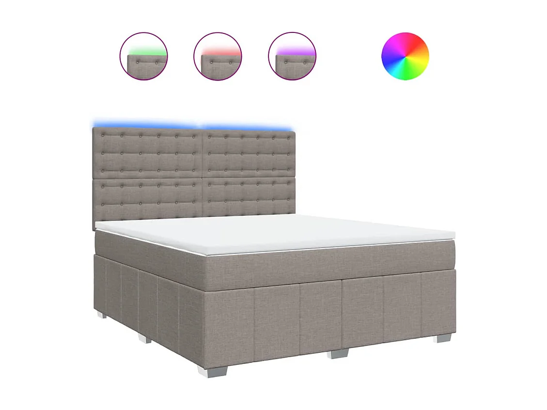 Sommier à lattes de lit avec matelas Taupe 180x200 cm Tissu